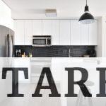 gray steel 3-door refrigerator near modular kitchen