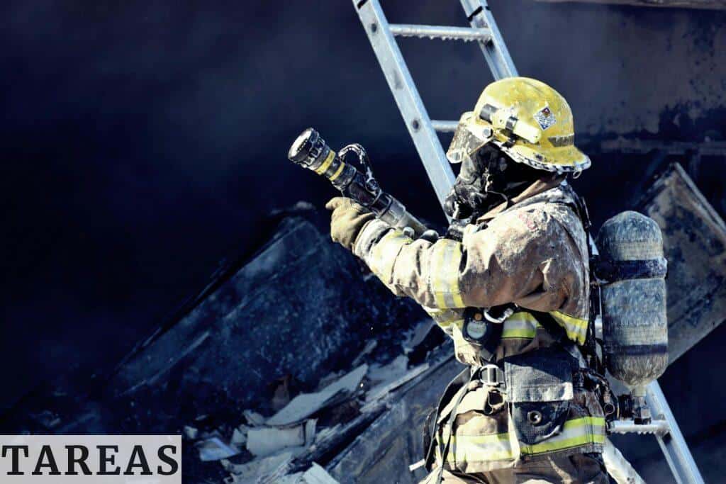 Firefighter Holding Water Hose
